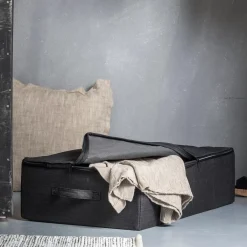 CASA Rango Caja De Almacenaje Con Cierre De Cremallera Gris Oscuro