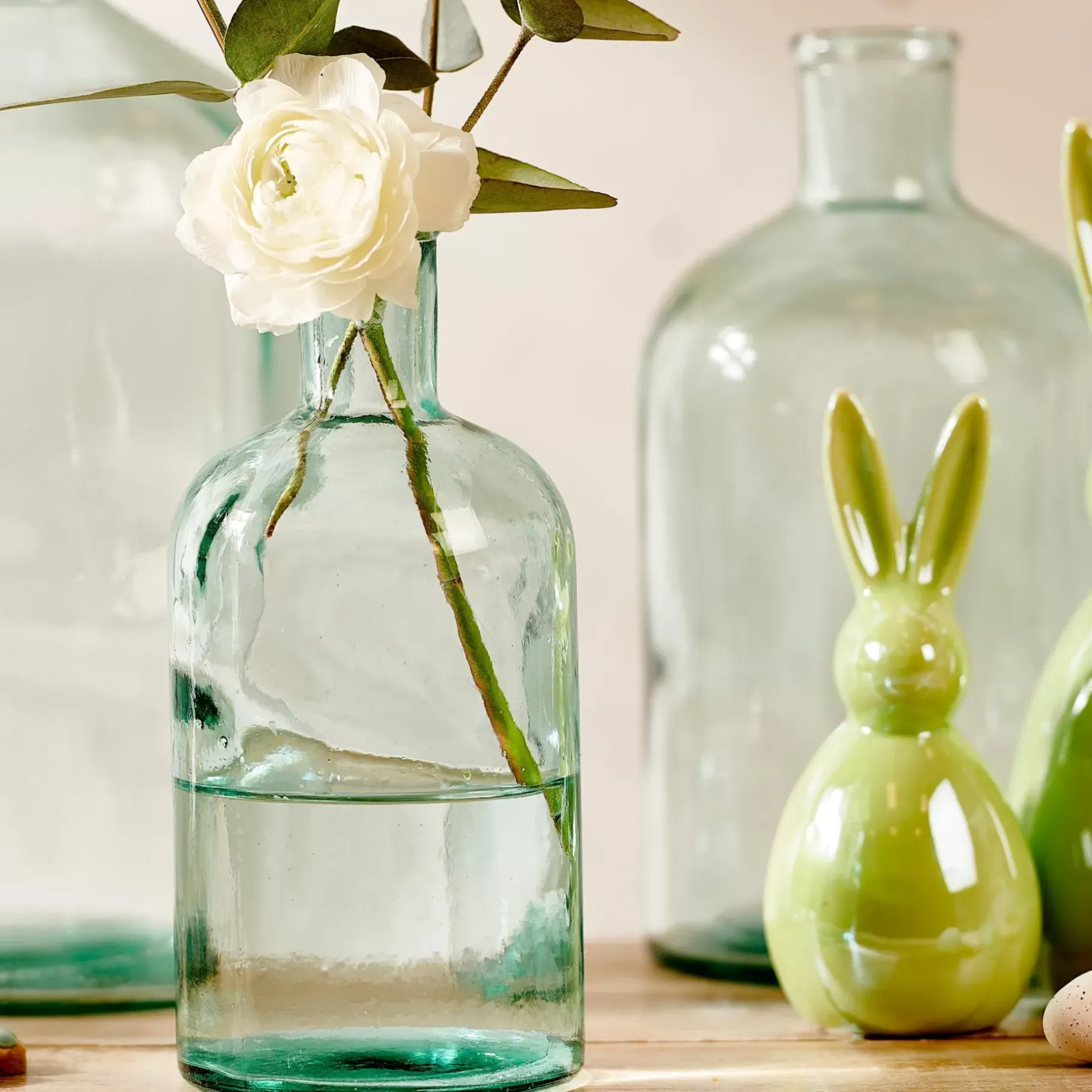 CASA Retro Florero-Botella Transparente