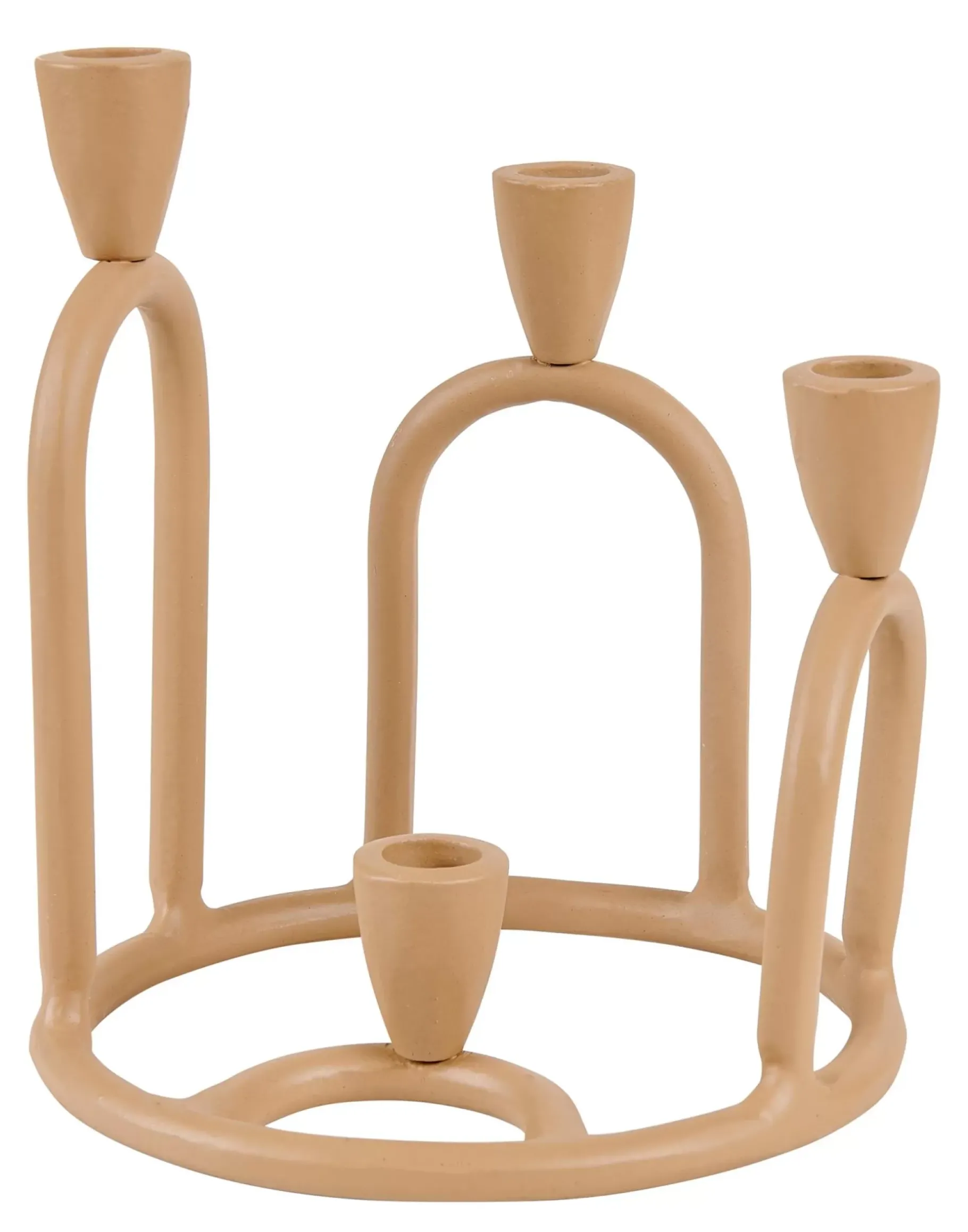 CASA Rings Candelabro Para 4 Velas Marron Claro