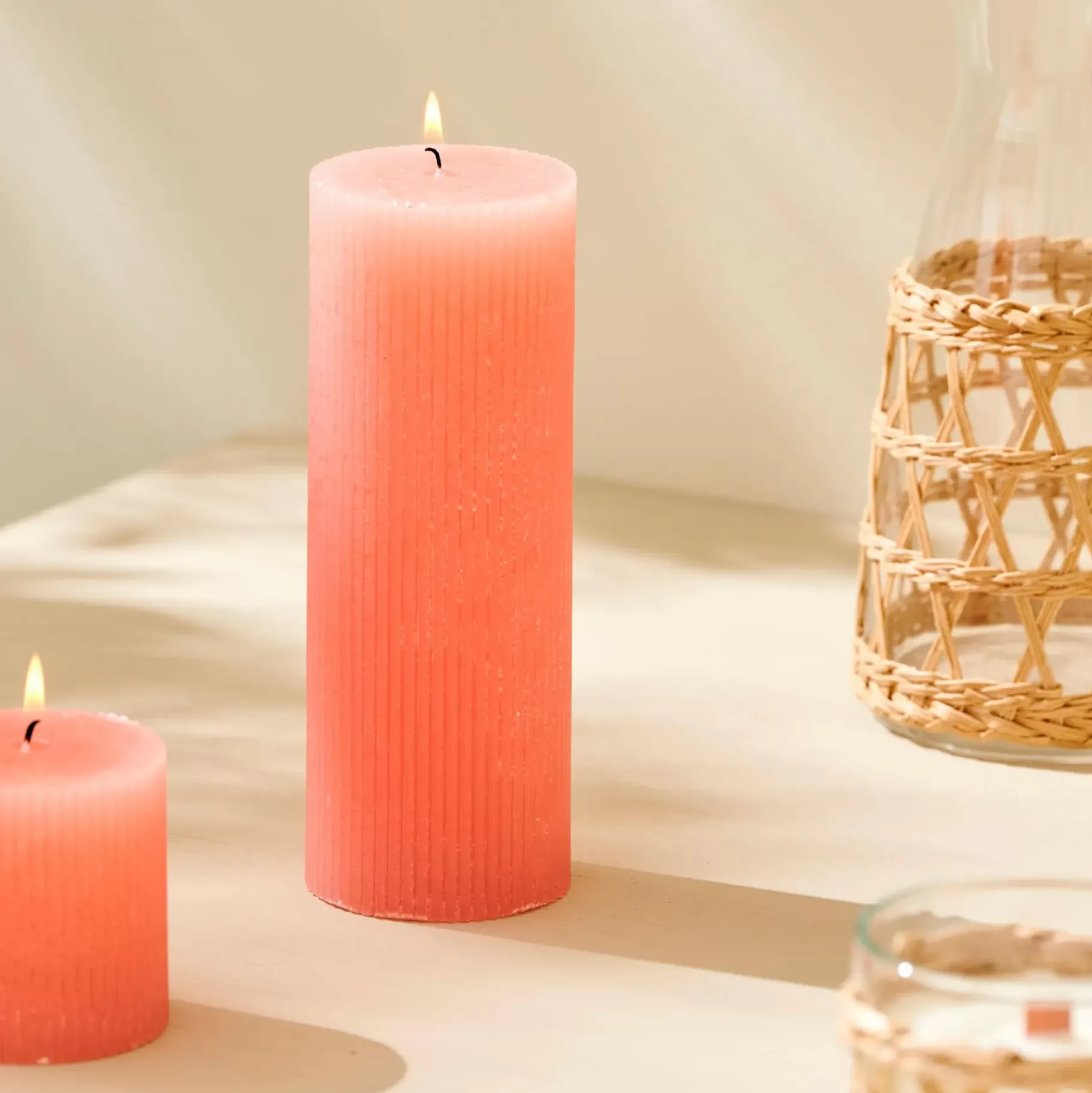 CASA Rustic Vela Estriada Naranja