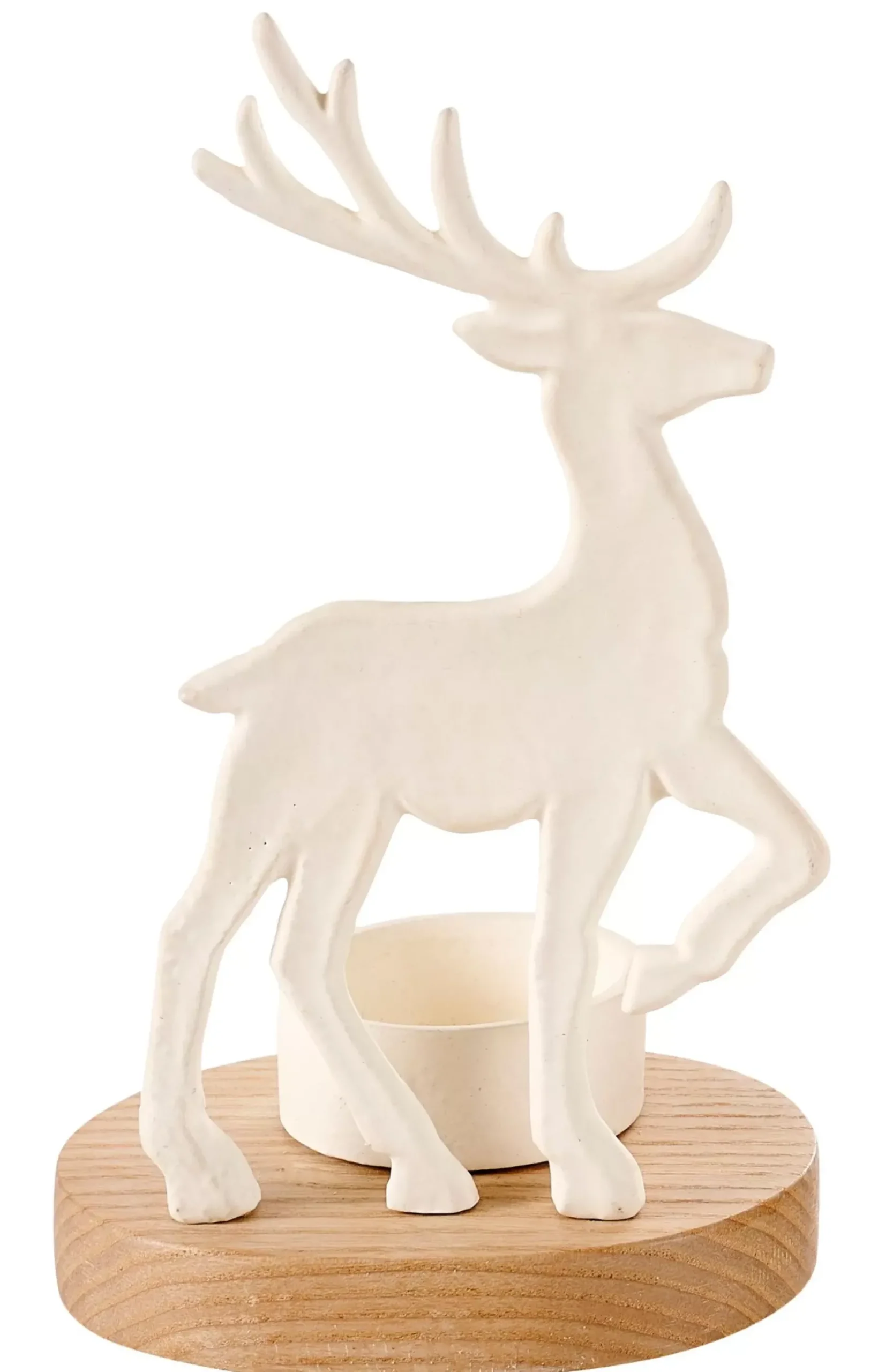CASA Scandy Deer Soporte Para Vela Pequena Blanco, Natural