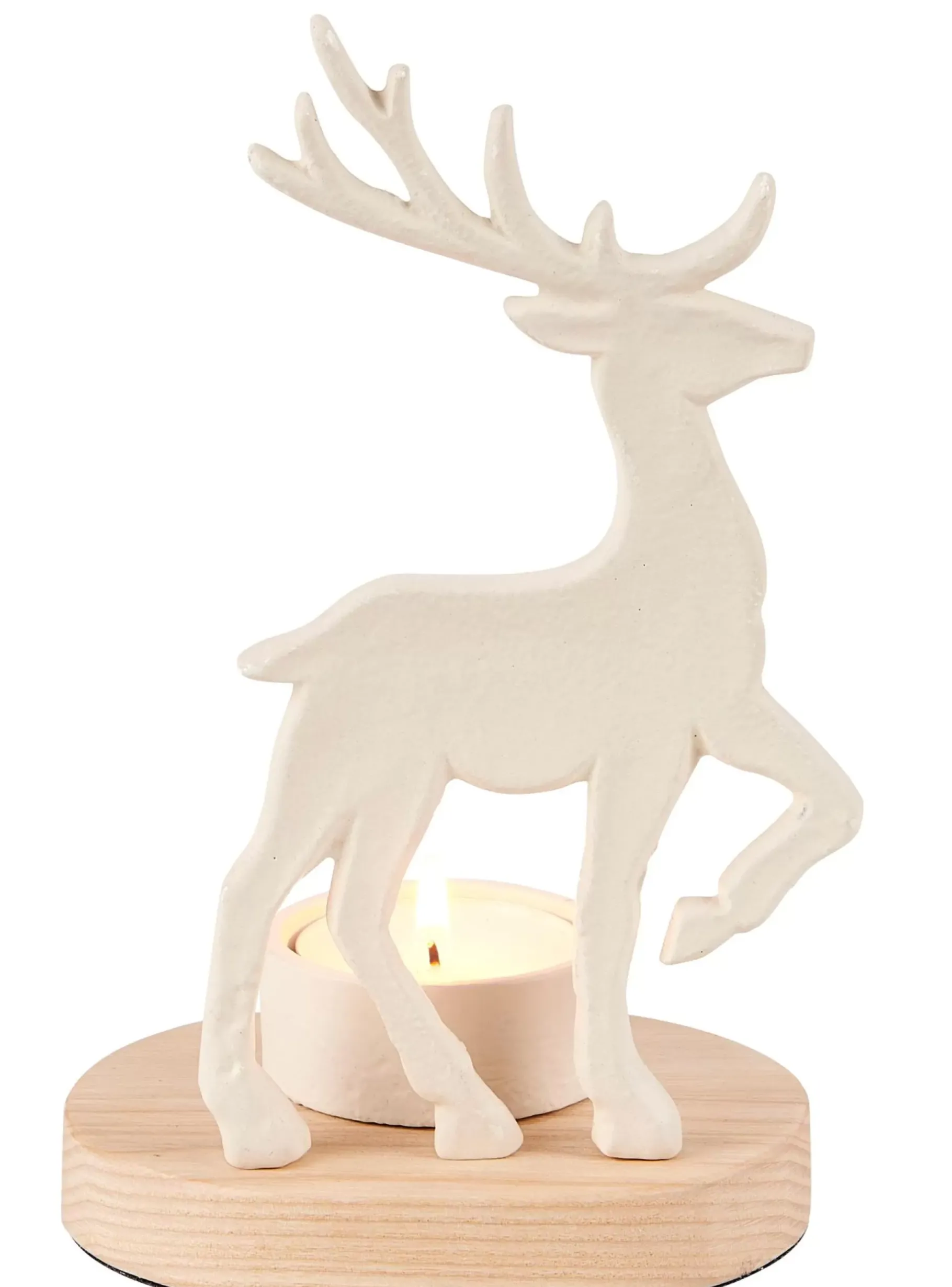 CASA Scandy Deer Soporte Para Vela Pequena Blanco, Natural