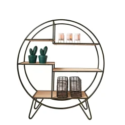 CASA Sirkel Estanteria De Pared Negro, Natural