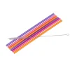 CASA Slurp Pajitas Reutiliz Juego De 6 Mezcla De 3 Colores Naranja, Morado, Rosa