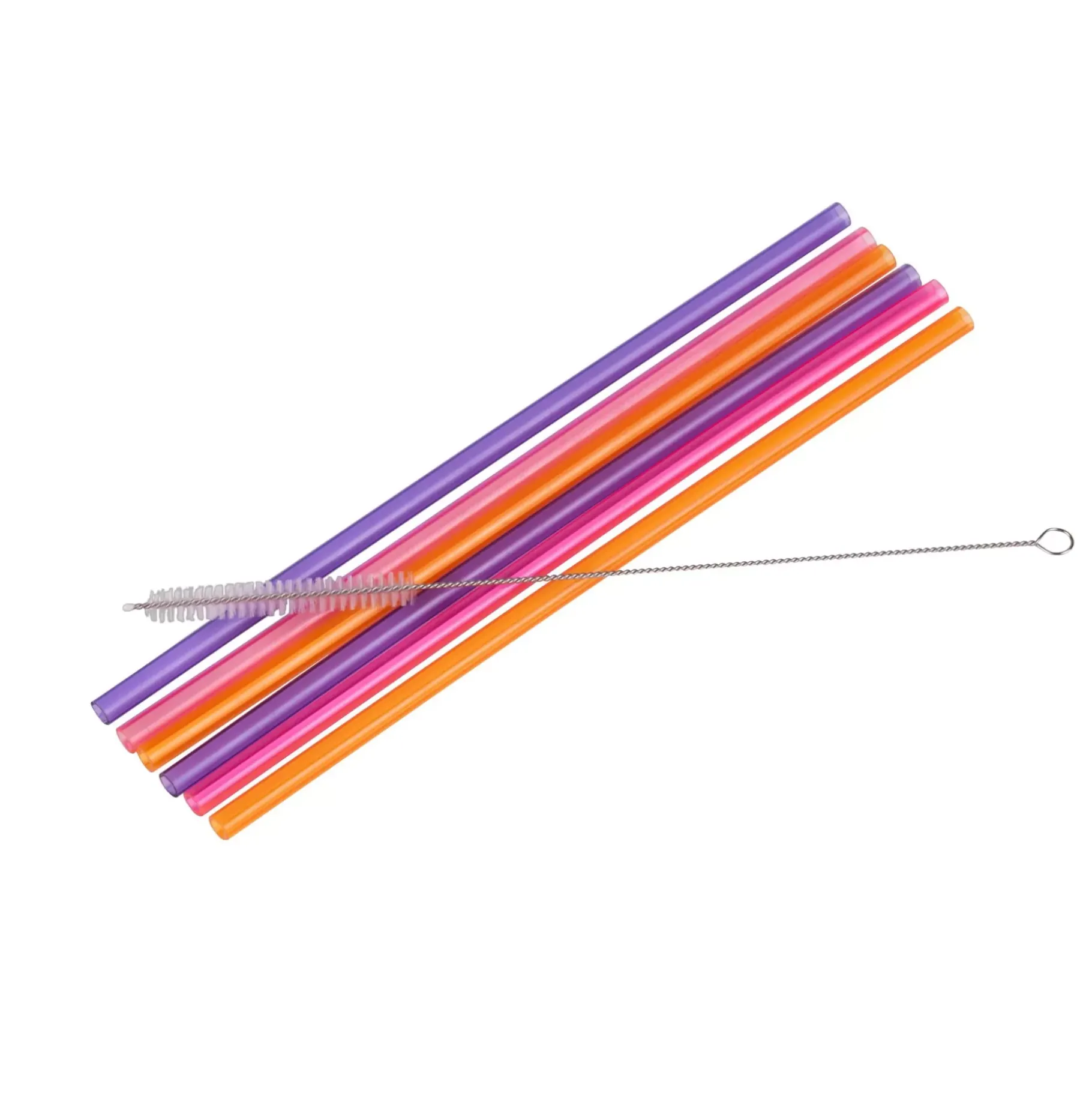 CASA Slurp Pajitas Reutiliz Juego De 6 Mezcla De 3 Colores Naranja, Morado, Rosa