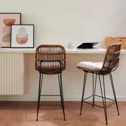 CASA Sumatra Silla De Bar Negro, Natural