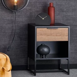 CASA Trenton Mesilla De Noche Negro, Natural