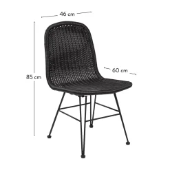 CASA Vienna Silla De Comedor Negro