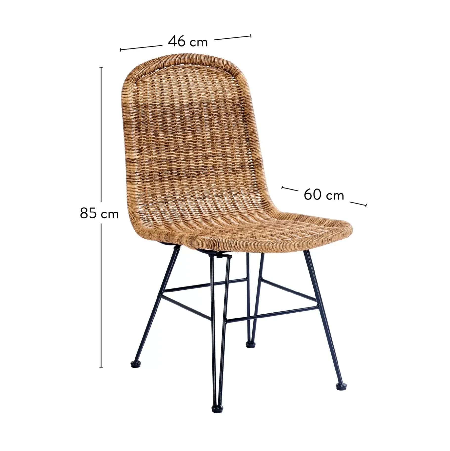 CASA Vienna Silla De Comedor Negro, Natural