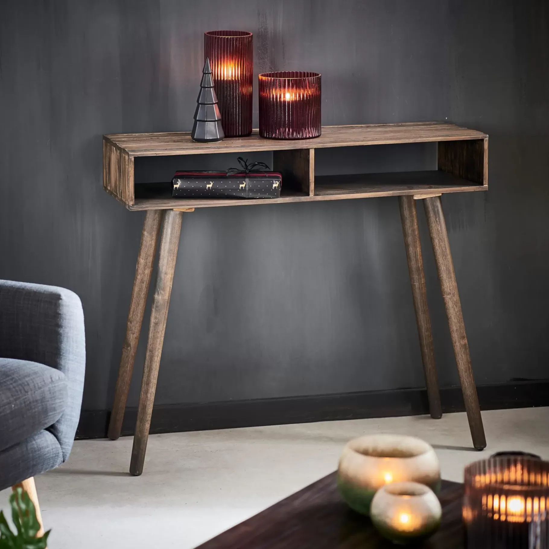 CASA Vintage Consola Marron, Natural