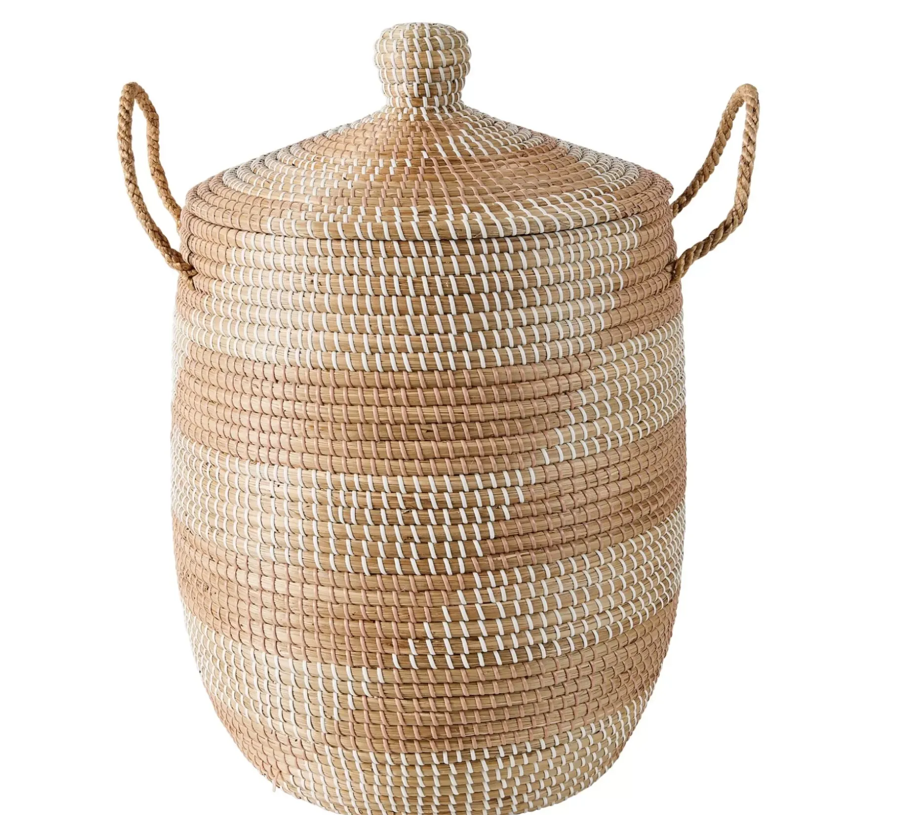 CASA Yasmine Cesta De Lujo Con Tapa Blanco, Natural